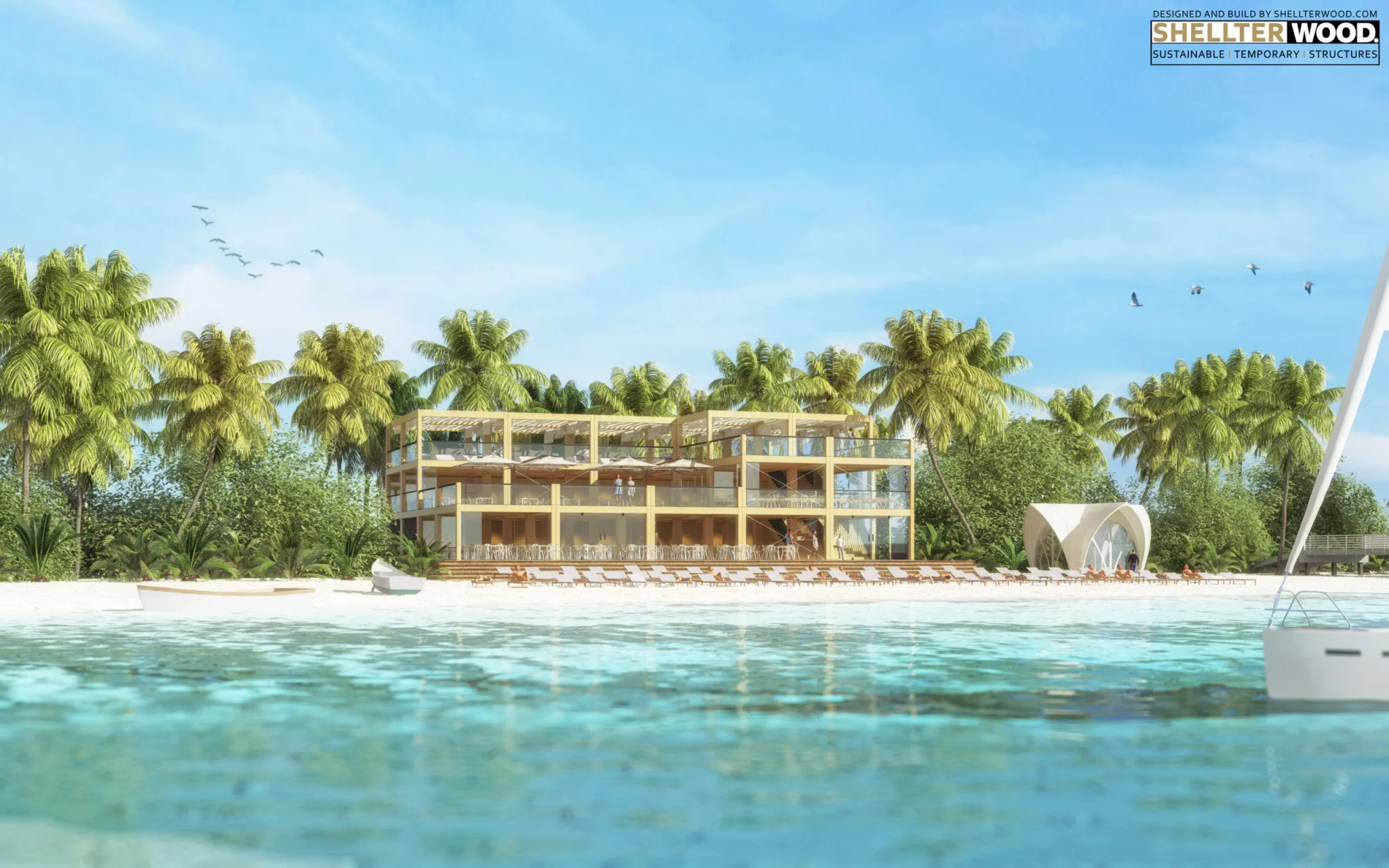 ShellterWOOD Box Beach Tropical Layout